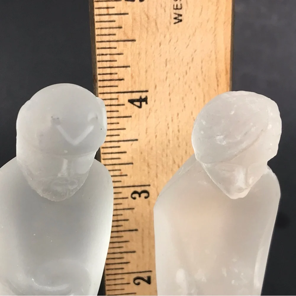 Clearly Nativity Set Mexican 24% Lead Crystal 9 Piece Frosted Minimalist